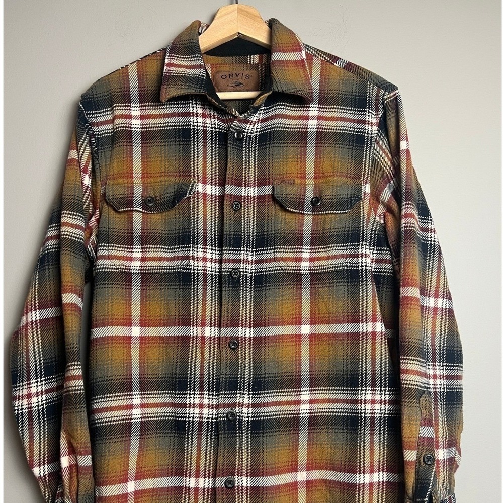 Orvis Flannel Shirt Mens Small Plaid Button Up Workwear Outdoor Gorpcore